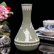英國製Wedgwood繆思女神1979年希臘神話陶瓷居家插花花器花瓶 綠