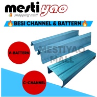 5FT, 6.65FT C Channel / V Batten / Besi Biru / Besi Bumbung/ Besi Atap