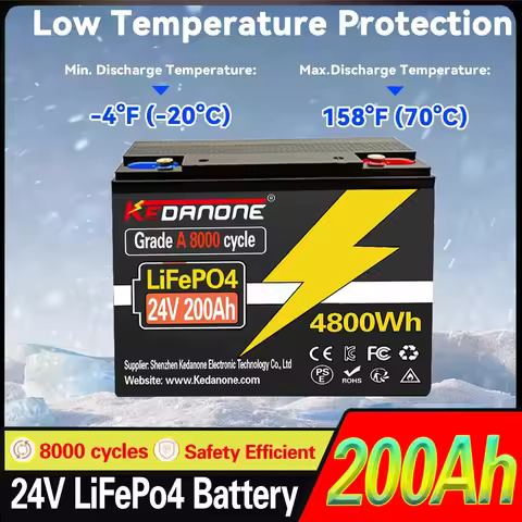 LIFEPO4 24V 32700 200AH Battery Is Integrated with BMS 200A for RV Solar External Rechargeable Netwo