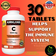 30 Tablets - Kirkland Vitamin C 1000mg AUTHENTIC Dietary Supplement for Optimum Healthcare | Expiry 01/2026