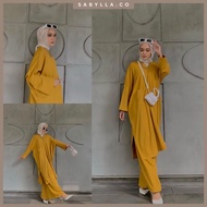 Readystock Mulan Basic 2.0 by Haurabelle Set Baju dan Seluar Muslimah Women Set Casual Dresses Perempuan Plus Size