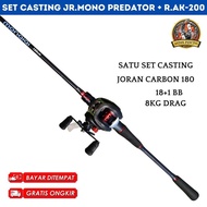 Vanquis Predator 180 Casting Rod Set + BC AK 200 Red 18+1 BB 18 max Drag Reel