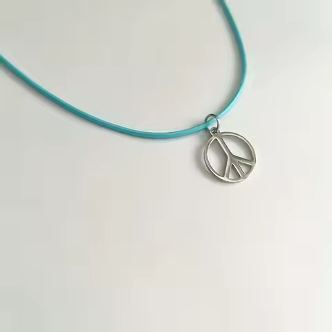 Peace Sign Spiritual pendant necklace 90s boho stainless steel peace choker Peace Sign Jewelry