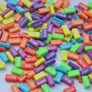 Diy Accessories Handmade Necklace Bracelet Beading Material 7 * 15mm Rectangular Letter Beads Englis