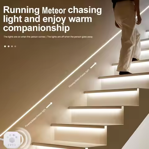 Motion Sensor LED Strip Light Sensor Flowing light strip 120° Motion Sensor Light and Timer Under Be