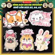 Cat and Dog Stickers Pet Shop Decoration Pet Shop Pet Stickers, Large Cat Stickers Shop Stickers