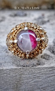 suku cadang star sapphire ruby Ceylon bi color windusara ring perak