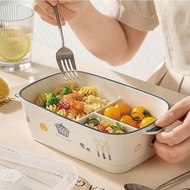 [Ceramic Bento Box] Ceramic Bento Box Ceramic Bento Box Compartmented Bento Box Microwave Bento Box 