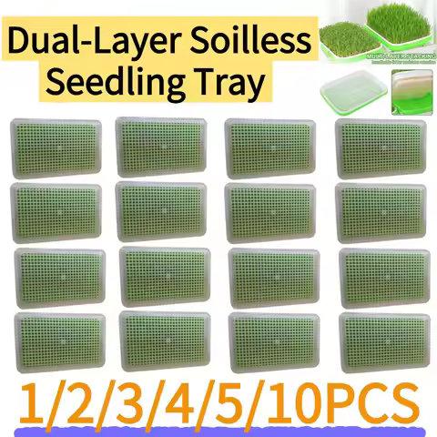 1/2/3/4/5/10PCS Soilless Wheat Seedling Germination Tray Green Hydroponics Pot Dual-Layer Design Pro