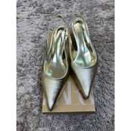 READY STOCK 🇲🇾🇲🇾 HEELS ZARA TAPAK RENDAH 1INCI SELESA PAKAI