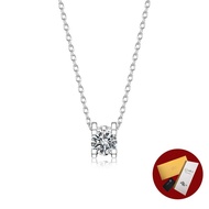 (With Gra Certificate)  Pt950 Platinum Classic Moissanite Necklace Simple Elegant White Diamond Pend