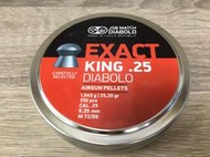 [雷鋒玩具模型]-JSB EXACT KING .25 6.35mm 1.645g(350PCS)香菇頭 鉛彈 喇叭彈 