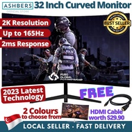 PROMO 32 inch Ultra-Thin Curved Monitor Screen, LED Computer Gaming Display 32” 165Hz - 2K 2560x1440 (1440p) - Free HDMI