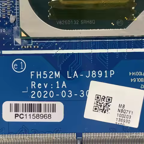 FH52M LA-J891P With SRH8Q I7-10750H CPU N18E-G1-B-KA-A1 For Acer AN515-52 Laptop Motherboard 100% Fu