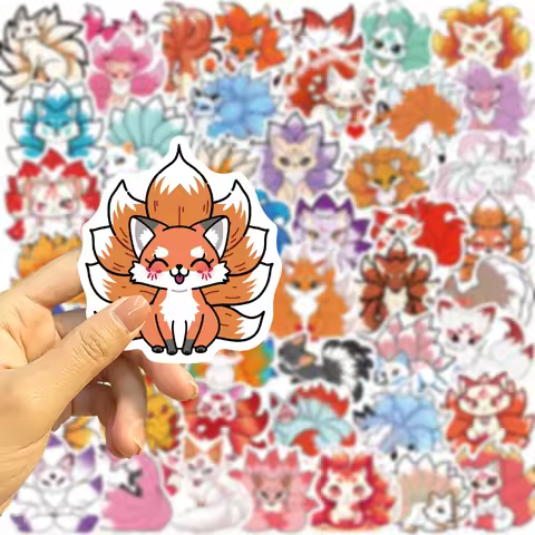 50pcs Cartoon Nine Tailed Fox Graffiti PVC Stickers Decorative Children's Toys Luggage Laptop Helmet