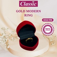Gold 916 1C Modern Ring Cincin (1.6++G) Emas 916 Original 戒指