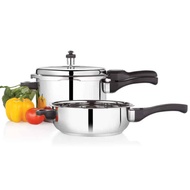 Premier Comfort Stainless Steel Combo 5 Ltr Pressure Cooker & 5L Pan Combo SG524, Induction Compatib