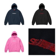 Supreme x Swarovski MOTION LOGO Hooded Sweatshirt 幻影Logo 施華洛世奇聯名水晶燙鑽加絨連帽衛衣