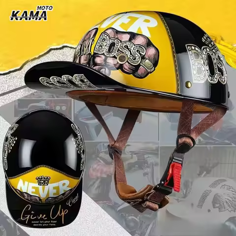 Retro Gangster Personality Baseball Cap Men and Women Motorcycle Helmet Scoop Helmet Cap Electric Ca