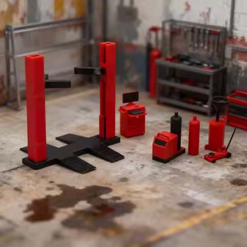 Miniature Garage 1:64 1:43 1/87 Model Car Set Accessories Scene Repair Shop Diorama