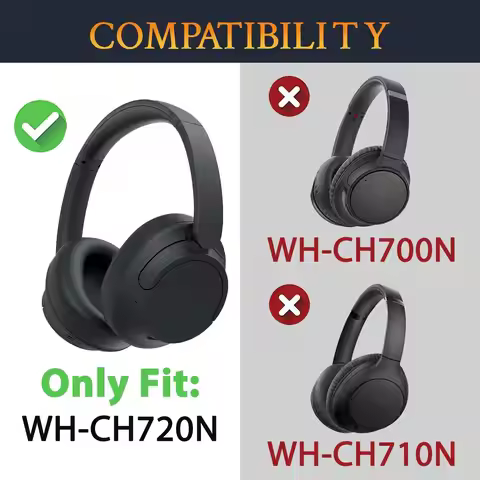 CH720N Earpads + Headband for Sony WH-CH720N WHCH720N CH720 Headphone Memory Foam Ear Pads Cushion E