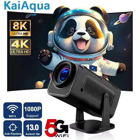 KaiAqua Android 11 300ANSI HY320 Projector 4K Native 720P Dual Wifi6 BT5.0 Cinema Outdoor Portable P
