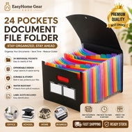 A4 & Long Size 24 pocket Accordion Expandable File Folder Organizer 2/ Cover For Office Documents Fi