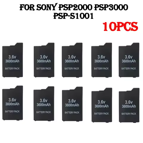 10pcs 3600mAh Replacement PSP Battery Pack For SONY PSP2000 PSP3000 PSP S110 Gamepad Play Station Po