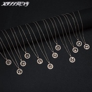 KISSFENY Pendant Necklace Horoscope Guardian Star Gold Color Taurus Libra Alloy Aquarius Leo Scorpio