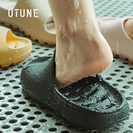 UTUNE Hollow Leak Sandal Slides For Men Bathroom Shower  Slippers shoes EVA Soft Non-slip Black Grey