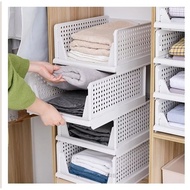 Wardrobe Drawer Kitchen Office Stackable Storage Organizer Clothes Storage Basket Cabinet Organizer Accessories