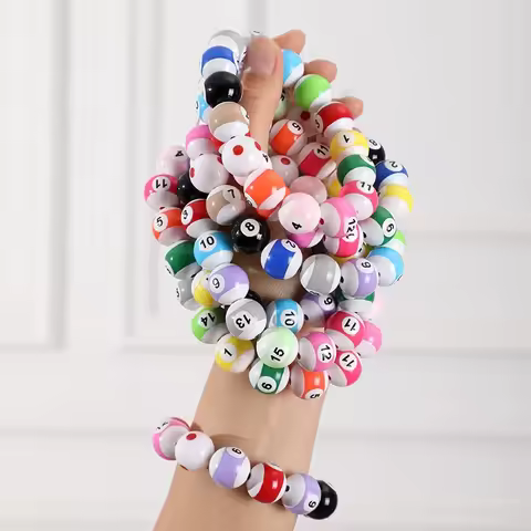 Couple Student Creative Diy Middle Eight Billiard Players String Nine Billiard Beads Bracelet Loose 