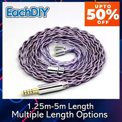 Type2 140 cores Headphone 1.8mm litz 7N OCC Earphone Cable For 0.78mm Flat Step JH Audio JH16 Pro JH