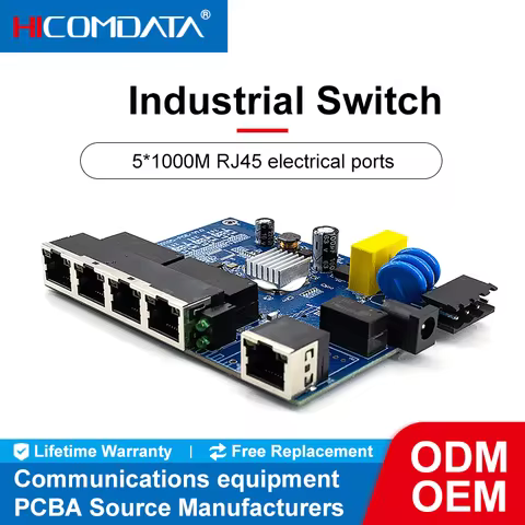 1-Ports Gigabit Industrial Switch PCBA 1 Gigabit optical port + 5 Gigabit RJ45 port