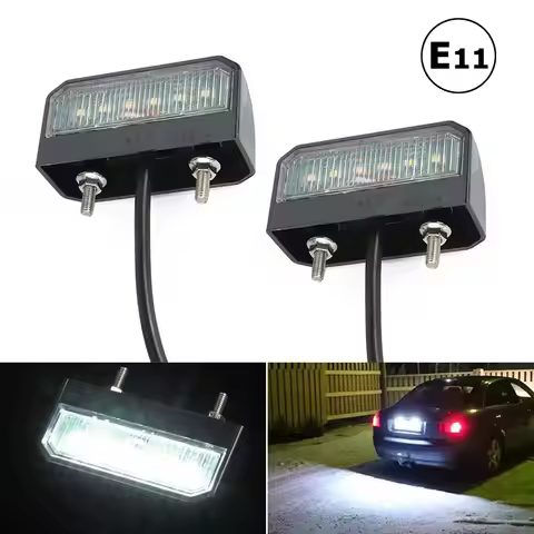ATVOV 1x/2x Waterproof 6 LED 12V 24V Car License Number Plate Lights Trailer Rear Tail Lamp Boat Tru