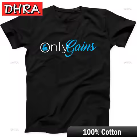 Only Gains GYM No Pain No Gain Manga Funny Gift Tee Black T Shirt Graphic Tshirts Y2K Edgy Colorful 