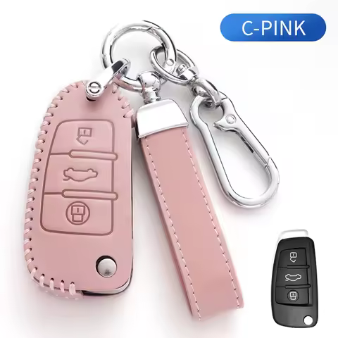 Oli Leather Car Key Case Cover Holder for Audi A1 A3 A6 A6L Q2 Q3 Q7 TTS R8 S6 RS3 Key Protection Sh