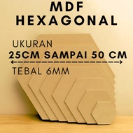 Mdf HEXAGONAL DIAMETER 25CM TO 50CM 6MM THICK [HEXAGONAL DIAMETER 25CM,26CM,27CM,28CM,29CM,30CM,31CM