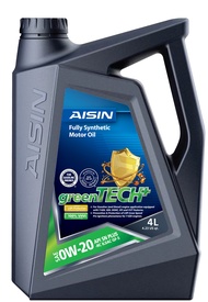 AISIN Fully Synthetic Engine Oil green TECH+ 0W-20 API SN Plus 4Litre, with Free Mystery Giveaway