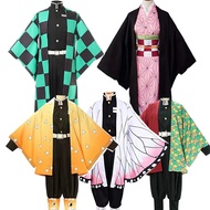 Kinderen Demon Slayer คอสเพลย์ Nezuko Agatsuma Zenitsu Kochou Shinobu คอสเพลย์ Kostuum Kimono Pak Kimetsu ไม่มี Yaiba ฮาโลวีน Kleding