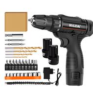Cordless Drill Set 12V Bor tangan multifungsi isi ulang Mesin Bor Baterai beton besi kayu full set p