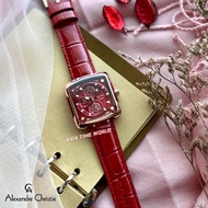 [Original] Alexandre Christie 3030 BFLRGRE Multifunction Women Watch with Red dial and Leather Strap