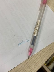 MUJI 無印良品自由換芯按壓滑順膠墨筆（粉色筆管+藍色筆芯）