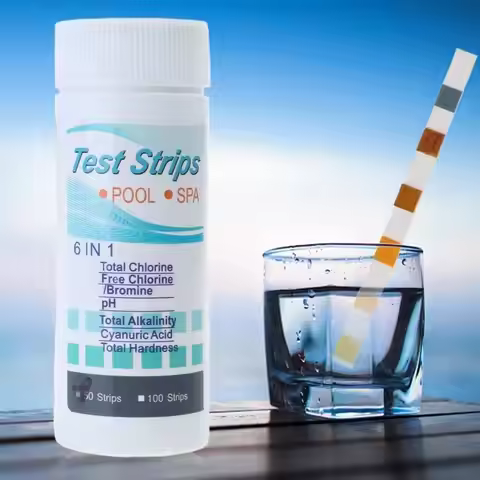92MF 6 in 1 Pool & Spa Test Strips Kit Chemical Water Tester Strips Accurate Test Bromine pH Chlorin