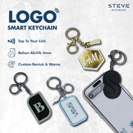 GANTUNGAN Custom Smart NFC Keychain NFC Keychain Initial Logo Link Sosmed Can Add Charm Keychain