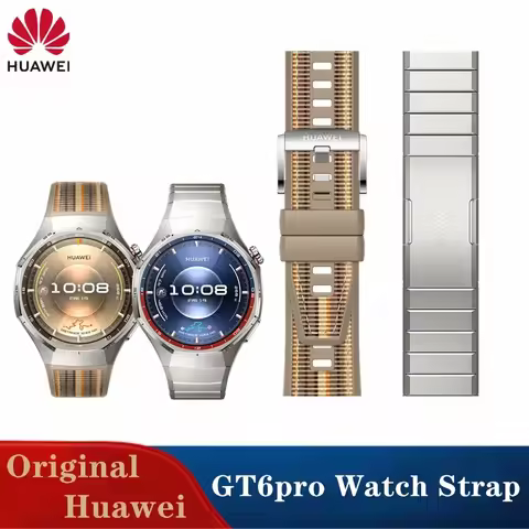 Original HUAWEI WATCH GT6 Pro Brown Nylon and Fluoroelastomer Composite Strap GT 6 pro Titanium Brac