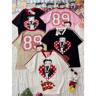 FL-180 VNECK T-SHIRT BETTY IMPORT BANGKOK BKK BRAND FLOWER