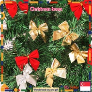🦄SG TOY🦄12pcs/set Christmas Bows/Xmas Wreath Ribbon For Festival New Year Decoration/Christmas Tree Ornament Gift Wrappi