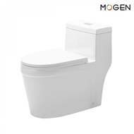 Global House MOGEN โถสุขภัณฑ์ชิ้นเดียวแบบกดบน (ฝา Slow Close) สีขาว รุ่น MO49EX(ECO) รับประกันของเเท