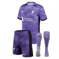 23/24 Liverpool Kids kit Third Football Shirt For With Shorts Socks 23/2024 Children's Virgil M.SALAH MAC ALLISTER LUIS DIAZ Football Jersey Set